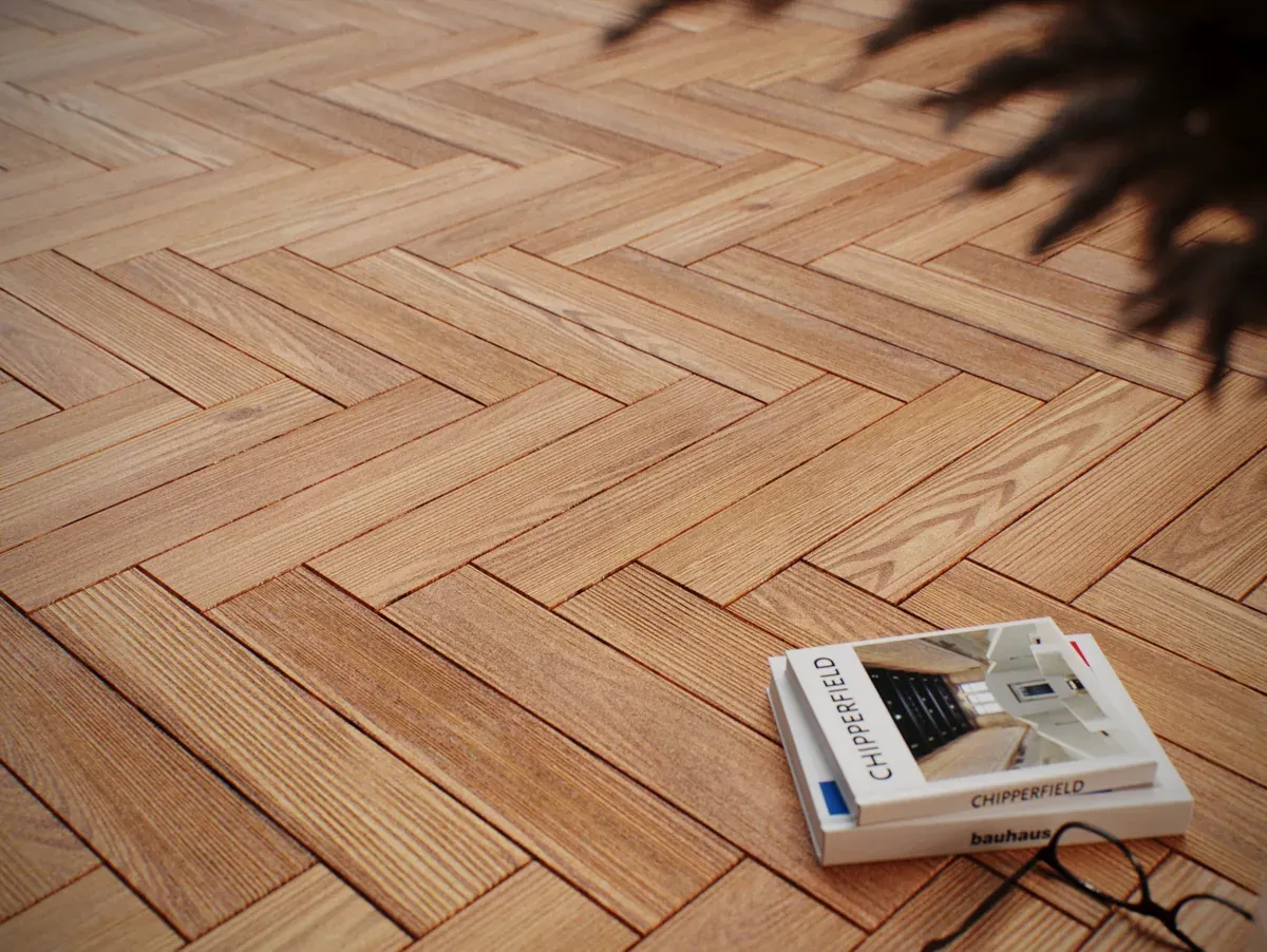 Piso em herringbone gerado pelo Floor Tiler PRO